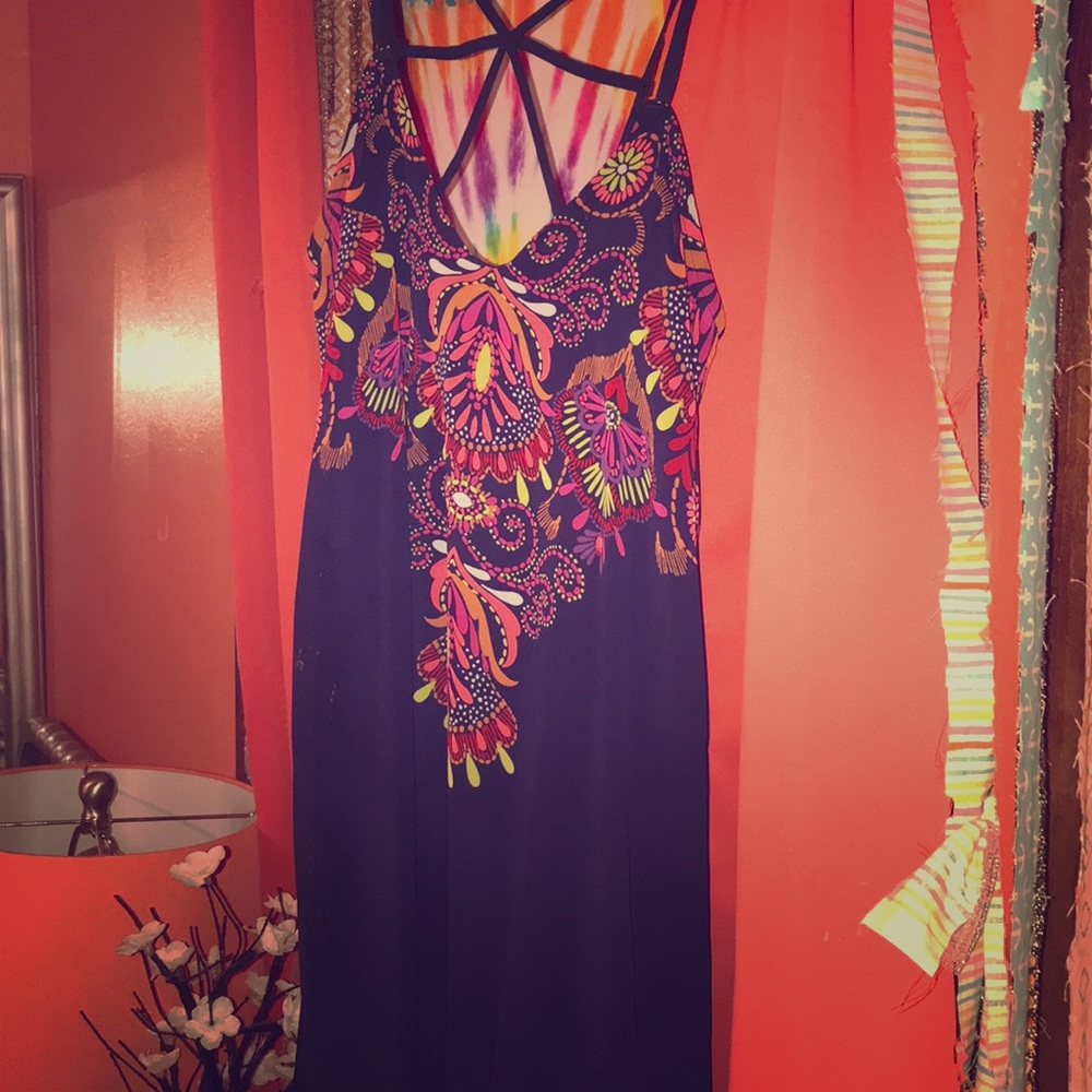 Colorful short hippie dress